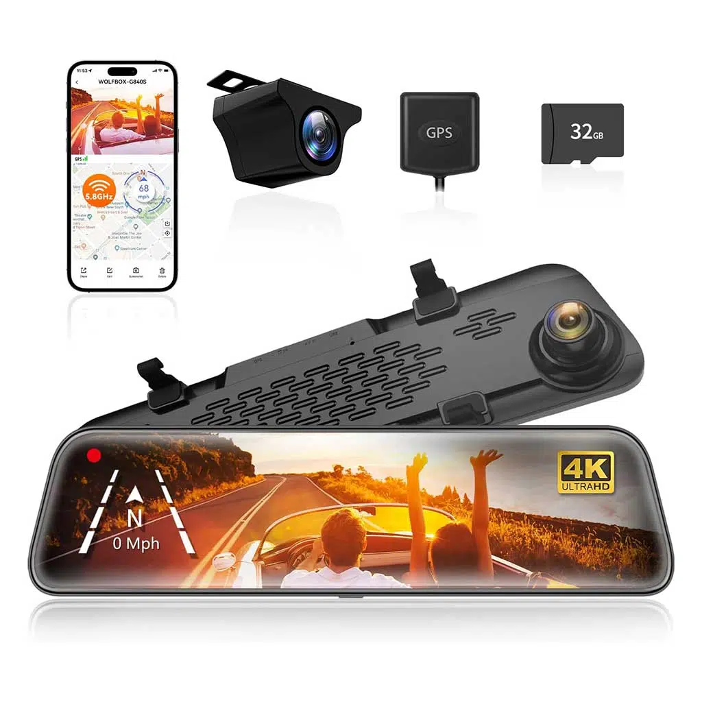 WOLFBOX G840S Mirror Dash Cam