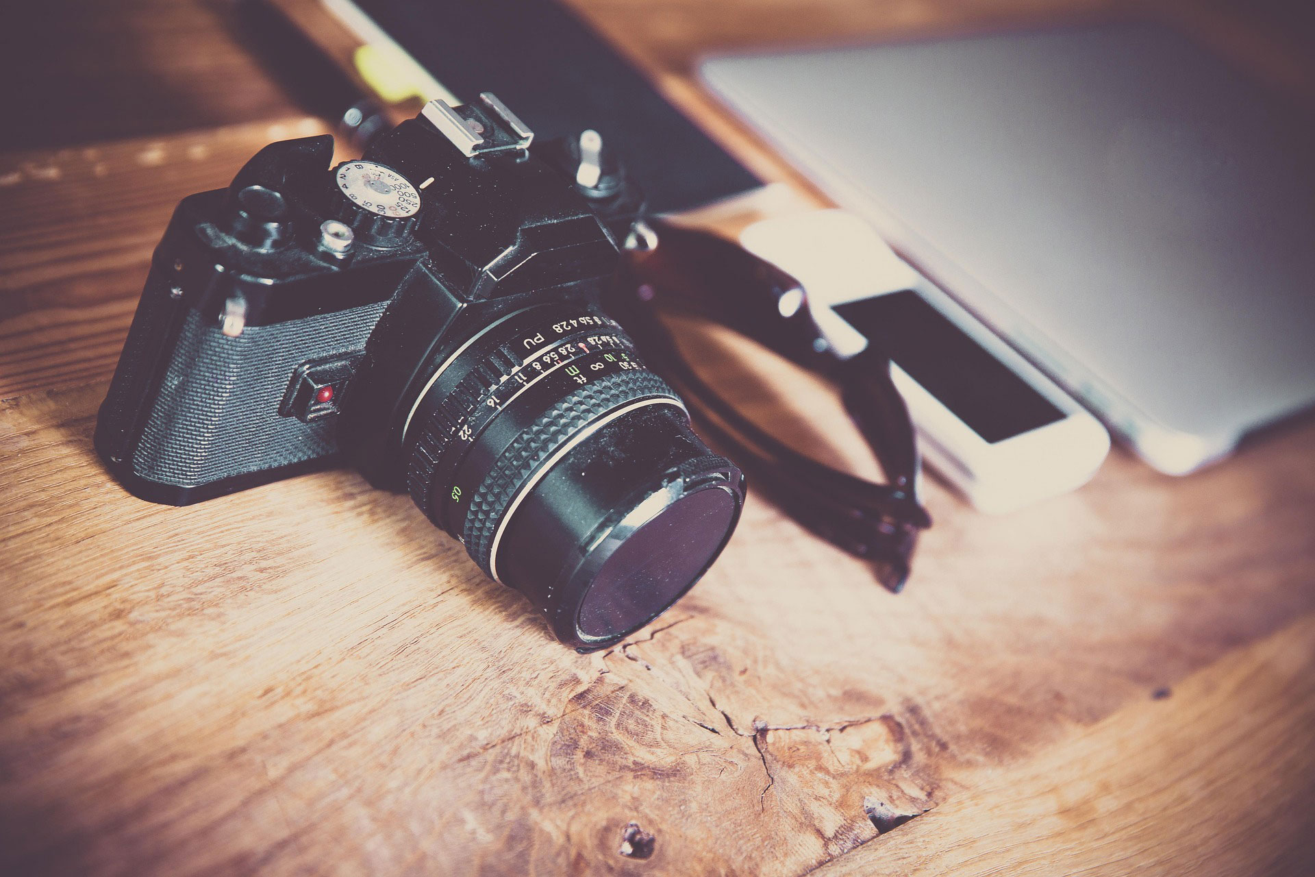 Camera on a table ready for a visual storytelling project