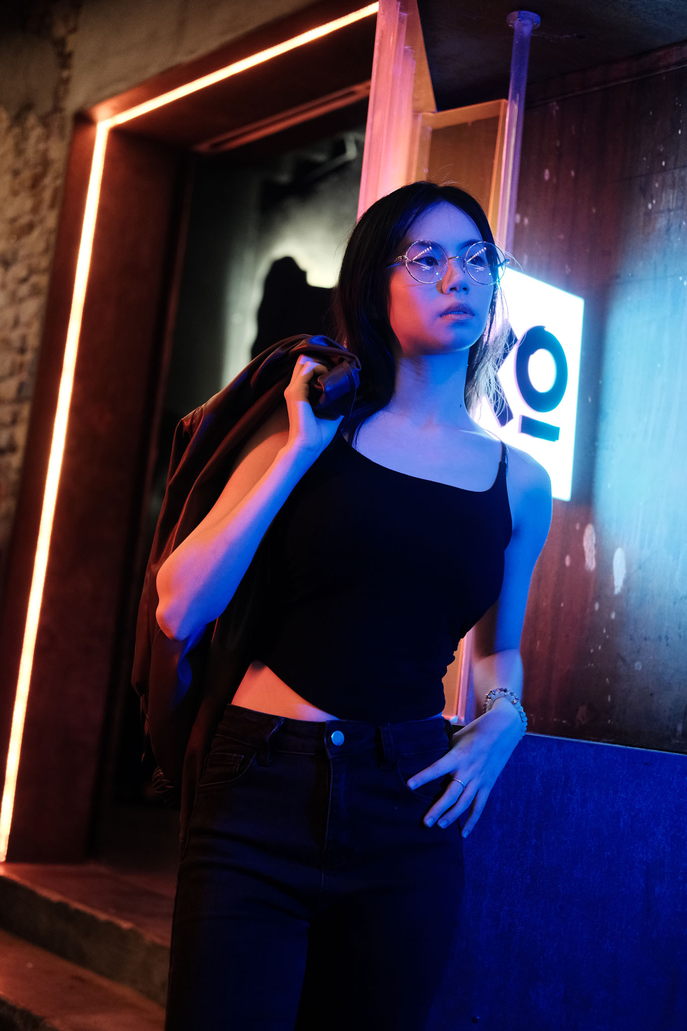 Cyberpunk Infinity blue variant street photography sample