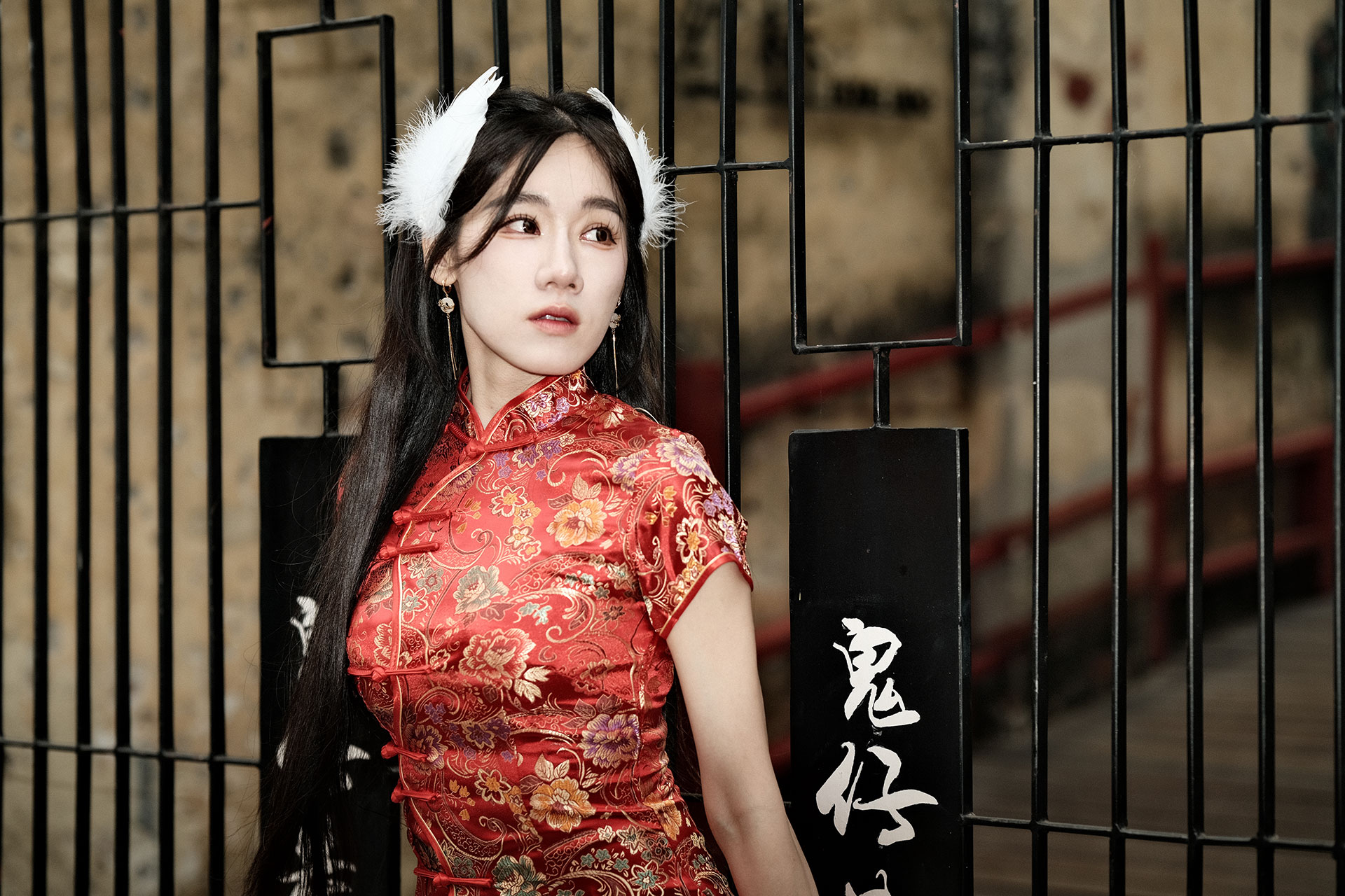 Kodak Portra 160 Fujifilm X-E5 Film Recipe - Flash photography of asian girl in red