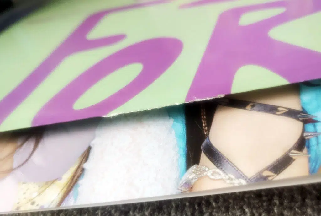 torn vinyl record sleeve