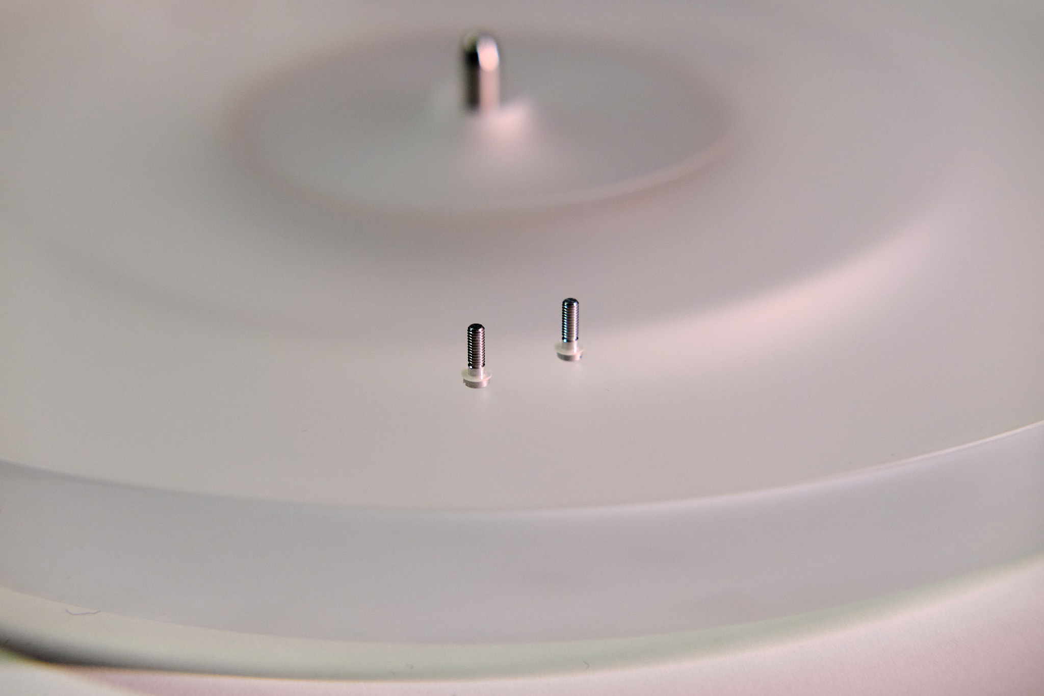 Audio-Technica cartridge screws on top of turntable platter